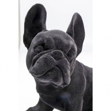 Statuetta di cucciolo di bulldog francese in feltro nero