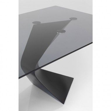 Mesa de comedor de cristal templado negro 200 cm GLORIA