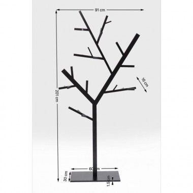 TECHNICAL black designer coat rack tree 200 cm
