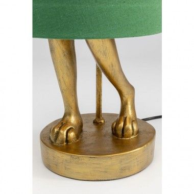 Lampe lapin doré abat-jour vert RABBIT