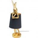 Goldene Hasenlampe mit schwarzem Lampenschirm RABBIT