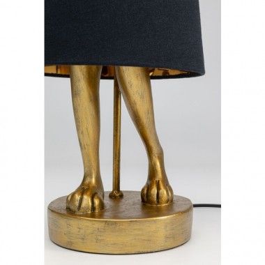 Gouden konijnenlamp met zwarte lampenkap RABBIT