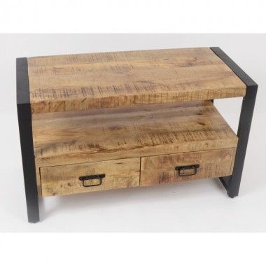 ABISKO TV-Schrank aus Holz mit 2 Schubladen
