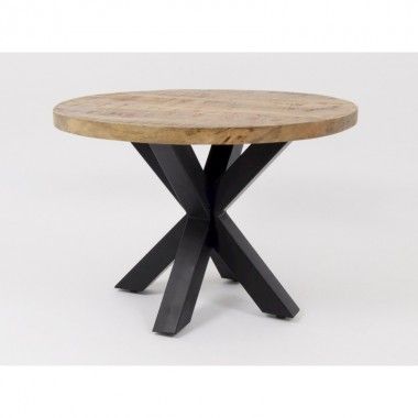 Round wooden side table ABISKO 75cm