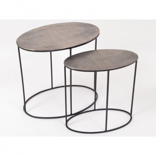 Set of 2 BARBARA oval end tables