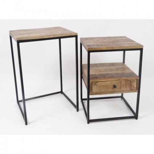 Set of 2 wooden end tables ABISKO