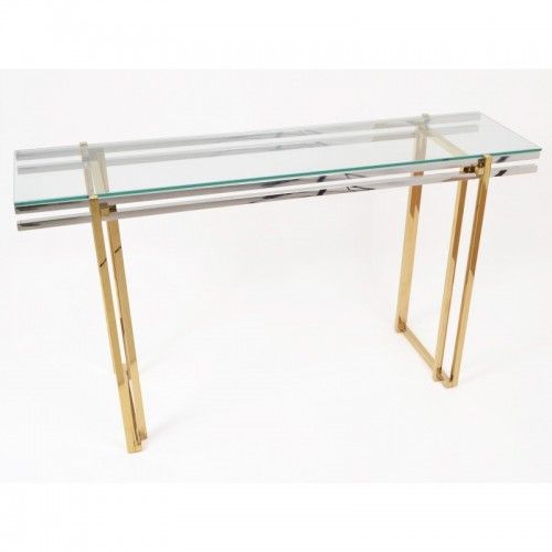 MANOA gold and silver glass and metal console