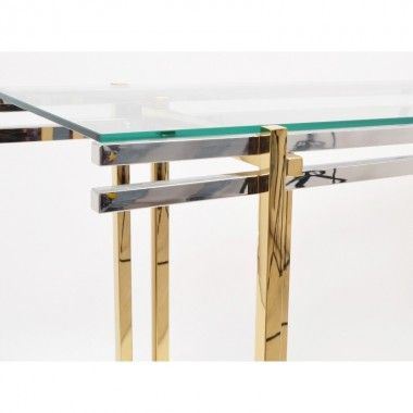 MANOA gold and silver glass and metal console