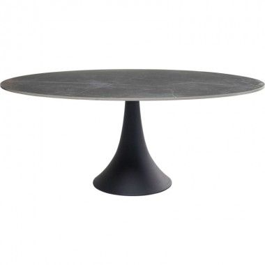 GRES black oval table 180x120cm