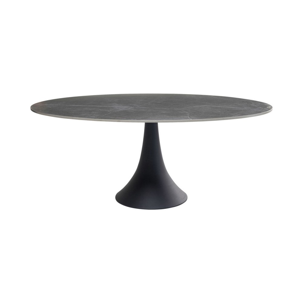 GRES black oval table 180x120cm