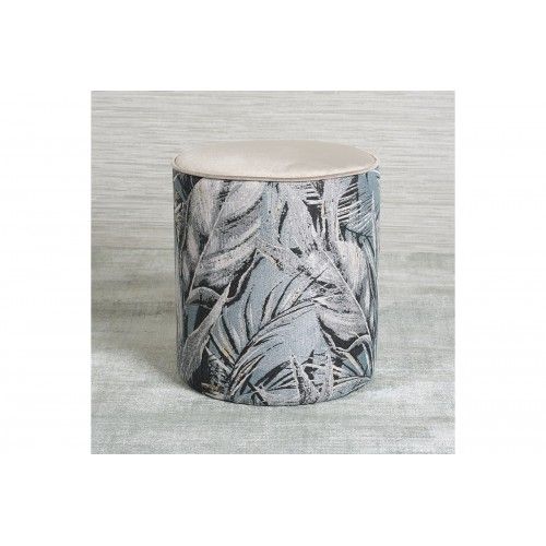 COMFORT beige and gray foliage pouf