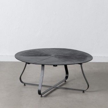 Table basse noire aluminium 80x80x35cm RONDE