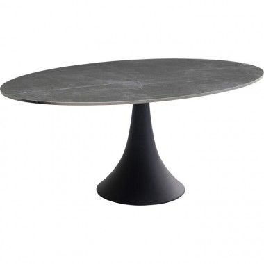GRES black oval table 180x120cm