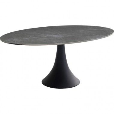 Table ovale noire GRES 180x120cm