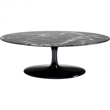 Table basse ovale effet marbre Kare design BLACK