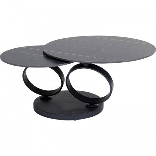 Tavolino nero con vassoi pivottanti BEVERE Kare Design - Loft Attitude