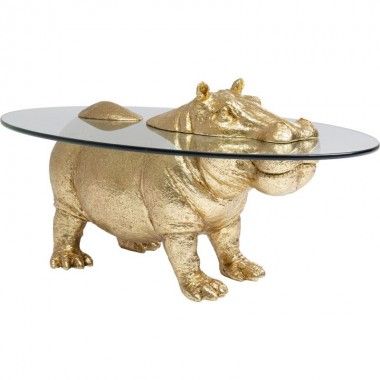 Tavolino dorato Kare design HIPPOPOPOTAME