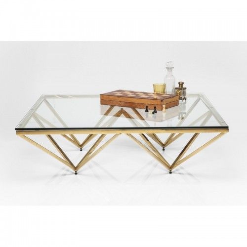 Mesa de café dourada Kare design REDE