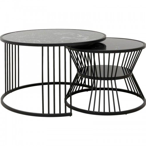 Set de 2 table basse noire Kare design ROMA