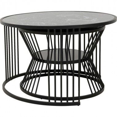 Set de 2 table basse noire Kare design ROMA