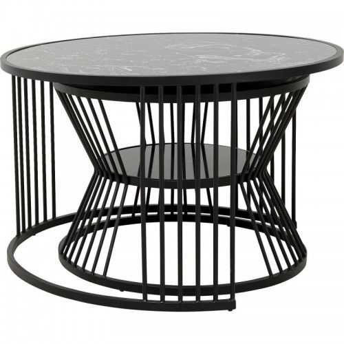 Conjunto de 2 mesas de café preto Kare design ROMA