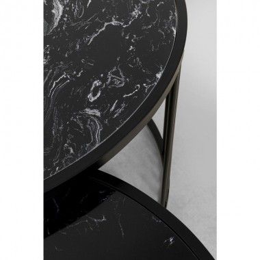 Conjunto de 2 mesa de café negro Kare design ROMA