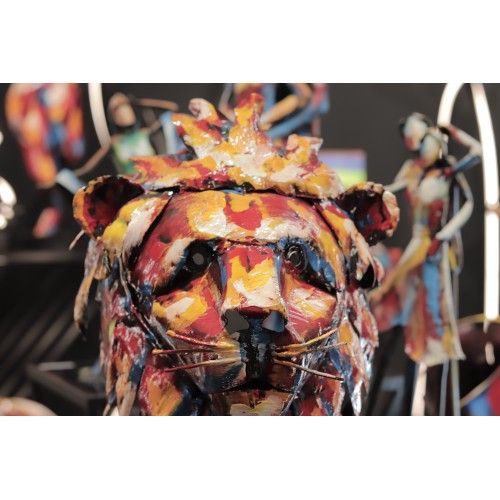 Escultura leão em metal PIGMENT