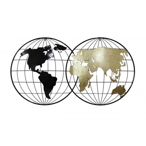 Mapa mundial preto/dourado FINE ARTS