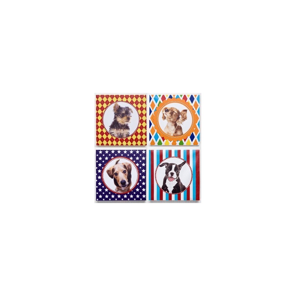 SET DE 4 CADRES CHIENS MULTICOLORES