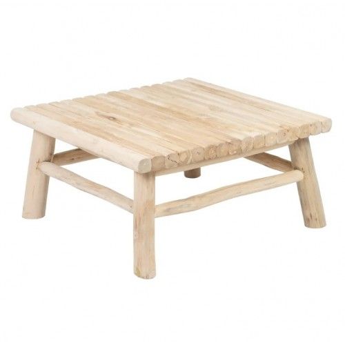 Table basse naturelle bois de teck 80x80x40