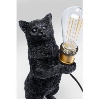 Lampe de table animal chat noir 40cm KARE DESIGN - Loft Attitude
