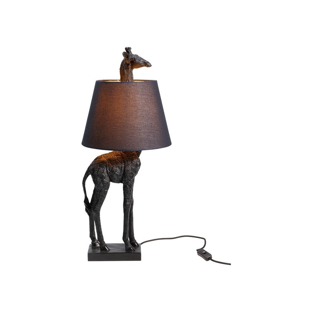 Candeeiro de mesa animal girafa preto 71cm LA GIRAFE