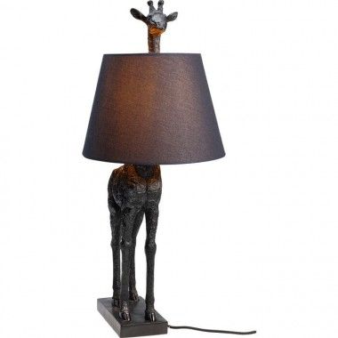 Black giraffe animal table lamp 71cm LA GIRAFE