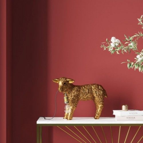 Golden sheep animal lamp in flowers 36cm LE MOUTON