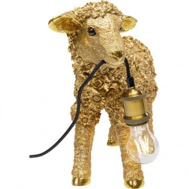 Lampe animal mouton en fleurs doré 36cm LE MOUTON