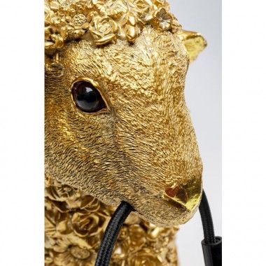 Candeeiro animal ovelha dourada em flores 36cm LE MOUTON