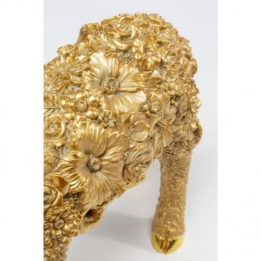Candeeiro animal ovelha dourada em flores 36cm LE MOUTON