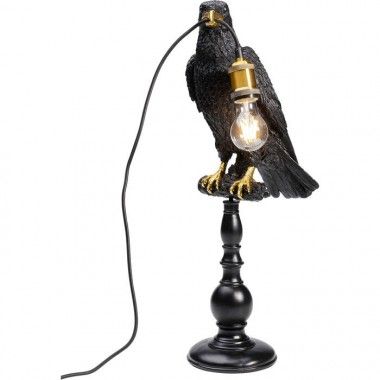Lampe à poser oiseau noir corbeau LE CORBEAU