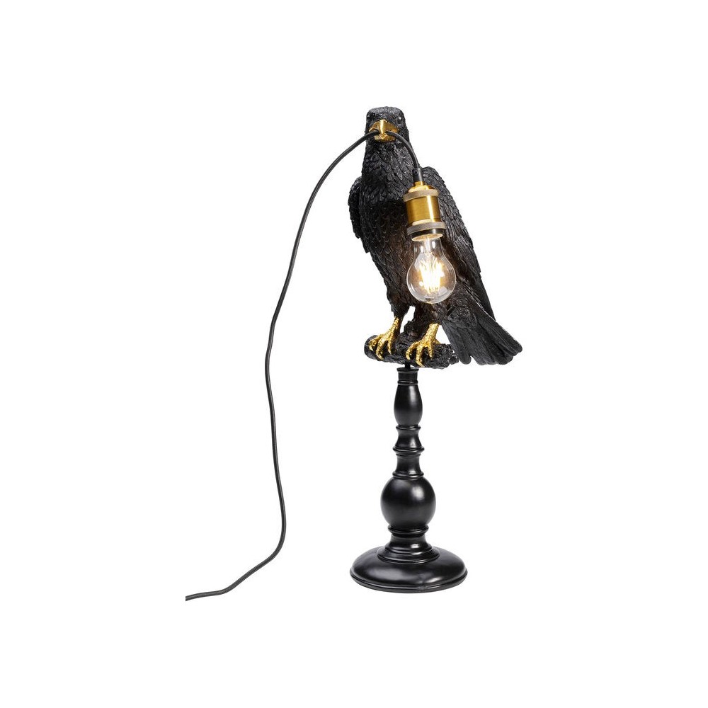 Lampada da tavolo uccello corvo nero LE CORBEAU