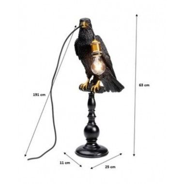 Lámpara de mesa pájaro cuervo negro LE CORBEAU
