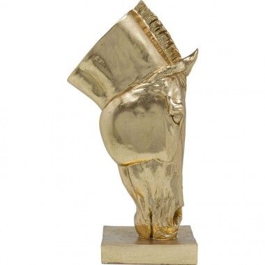 oggetto decorativo testa di cavallo dorata 72 cm IL CAVALLO