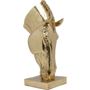 objeto de decoração cabeça de cavalo dourada 72cm THE HORSE