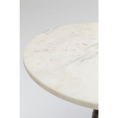 Mesa lateral redonda de mármore branco 41cm NAEMI