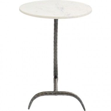 Round white marble side table 41cm NAEMI