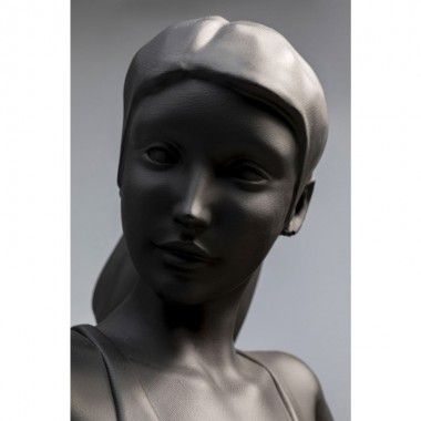 Estátua de mulher negra luvas de boxe douradas BALBOA