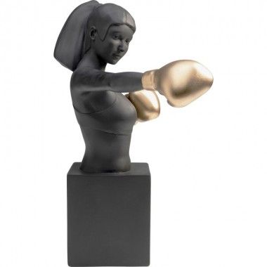 Estatua mujer negra guantes boxeo dorados BALBOA