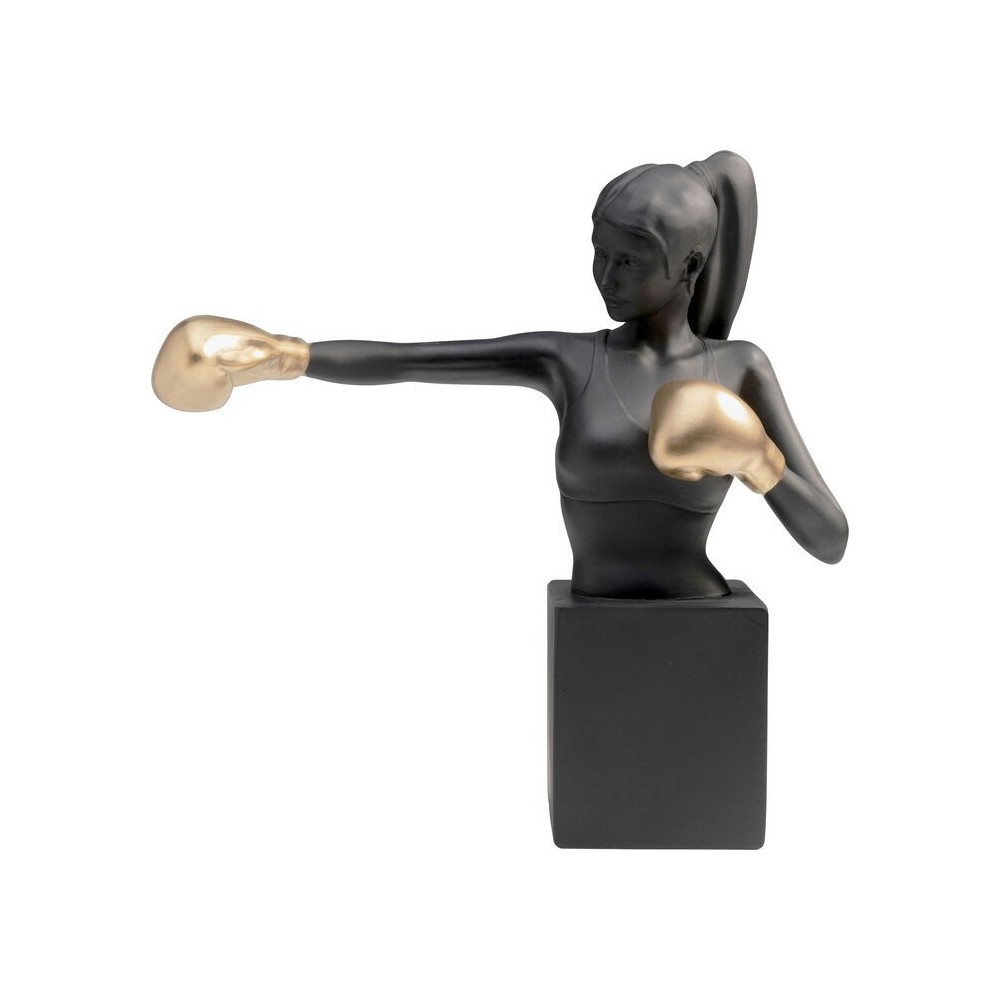 Statue black woman golden boxing gloves BALBOA