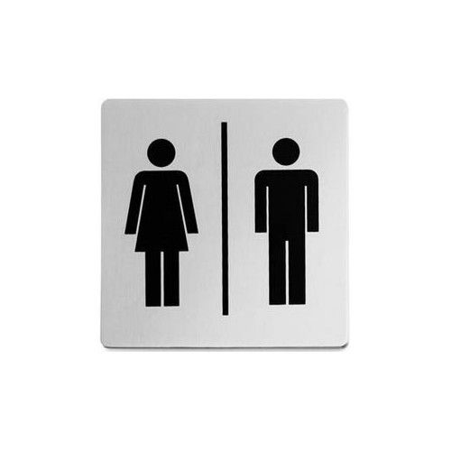 INDICI ZACK BRUSHED STAINLESS STEEL MEN'S AND WOMEN'S TOILET DOOR PANEL