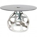 Silver dining table 120cm VOLCANO