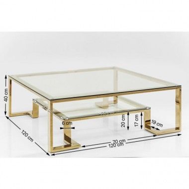 Gold coffee table 120cm RUSH